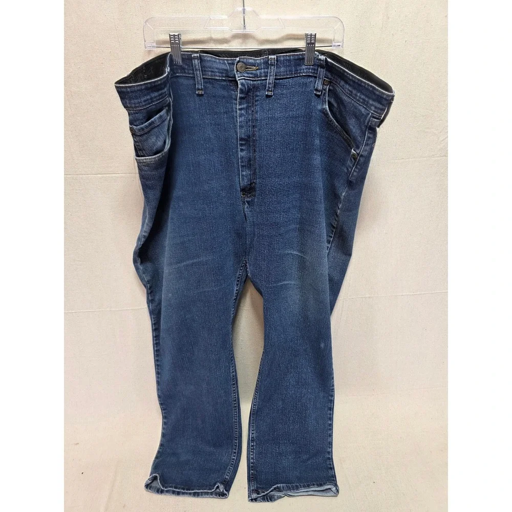 Wrangler Regular Fit Mens Blue Denim Jeans 44x30 96CFWSW Stretch Medium Wash